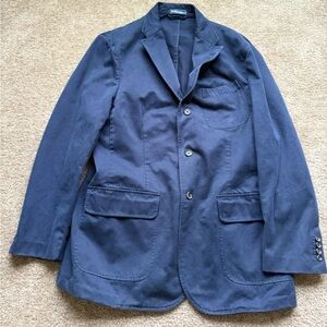 Ralph Lauren Polo blazer Navy blue Cotton preppy sports jacket sz L